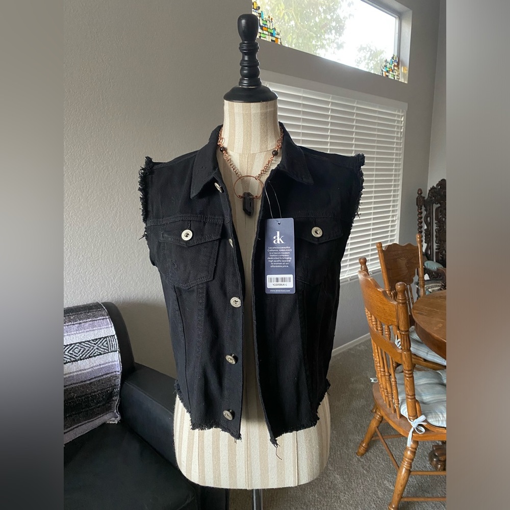Black Denim Vest